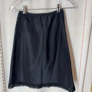 Vintage Women's Blanche Black Lace Half Slip